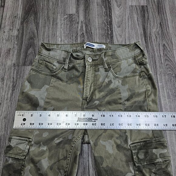 Old Navy Rockstar Jeans Womens 4 Green Camo High Rise Super Skinny Cargo Pants - Picture 7 of 10